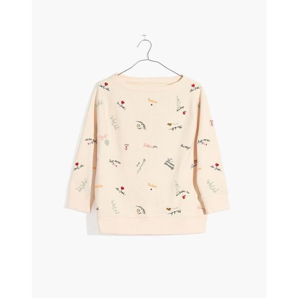 Madewell New York City Embroidered Shrunken Sweatshirt Subway Graffiti SZ Large - Picture 4 of 16